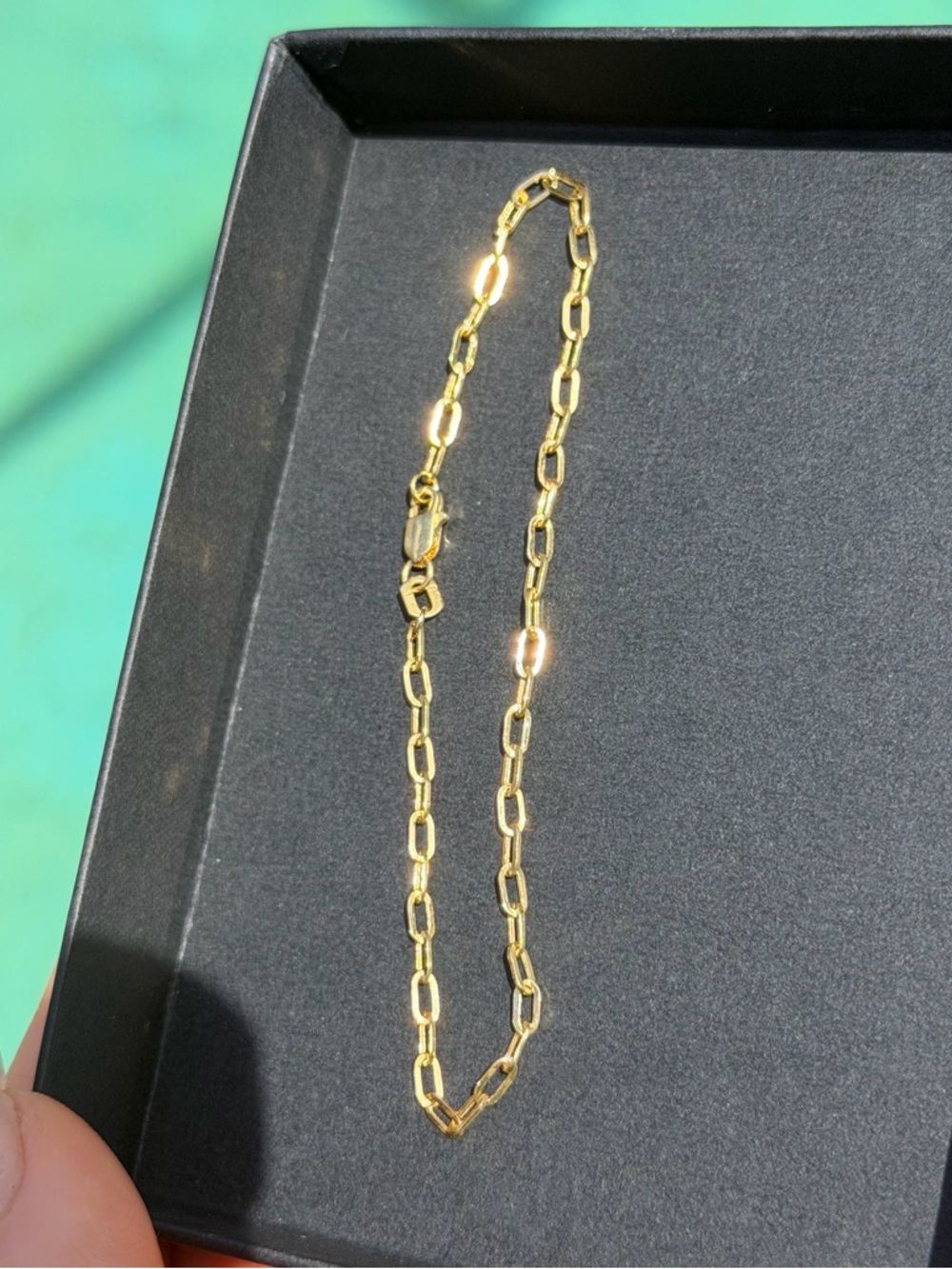 10K Solid Gold Paperclip Link Bracelet 7inch 2.3mm BSI Lobster Clasp